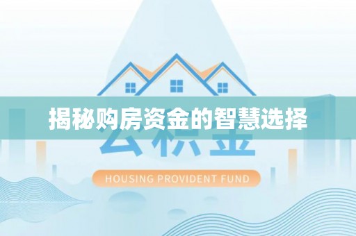 上城揭秘购房资金的智慧选择