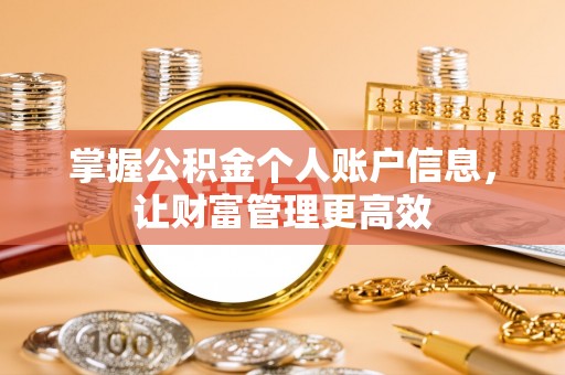 上城掌握公积金个人账户信息，让财富管理更高效