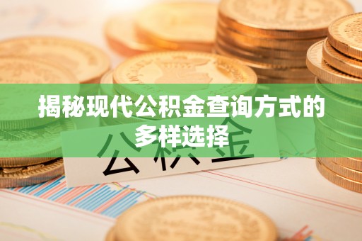 上城揭秘现代公积金查询方式的多样选择